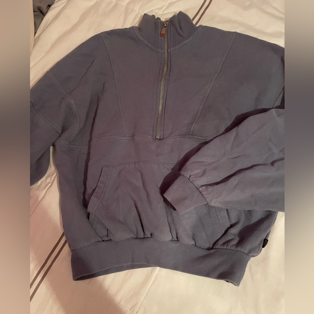 cropped half zip up